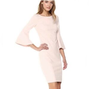 Calvin Klein Bell Sleeve Sheath Dress Size 4 – Elegant Blush Pink